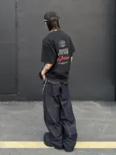 アメリカンビンテージ風 洗い加工ラウンドネック半袖Tシャツ【男女兼用・オーバーサイズ・ストリートファッション】