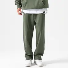 400g 高密度コットン製 メンズ ストレートパンツ【春秋用・ゆったり・カジュアル・スポーツ】