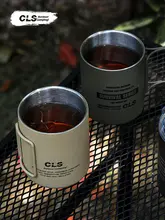 CLS アウトドア用 320ml 二重構造 ステンレス製 蓋付き水筒【キャンプ・登山用・保温・防烫】