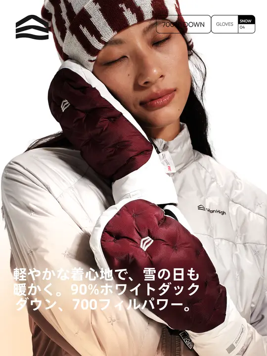 GOSKI 防水防風のダウンスキーグローブ【男女兼用・保温・軽量・アウトドア用】