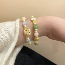 カラフルな海星デザインの陶器ビーズブレスレット【女性用・高級感・デリケート】