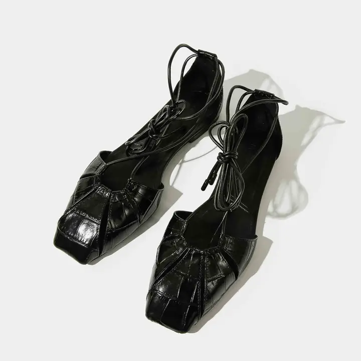 バンド付きオープントゥローマサンダル【フラット・フレンチスタイル・女性用】
