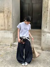 深い青のワークスタイル デニムパンツ【大口ポケット・高耐久】