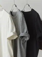 全棉ニットTシャツ【クルーネック・ショートスリーブ・シンプルデザイン】