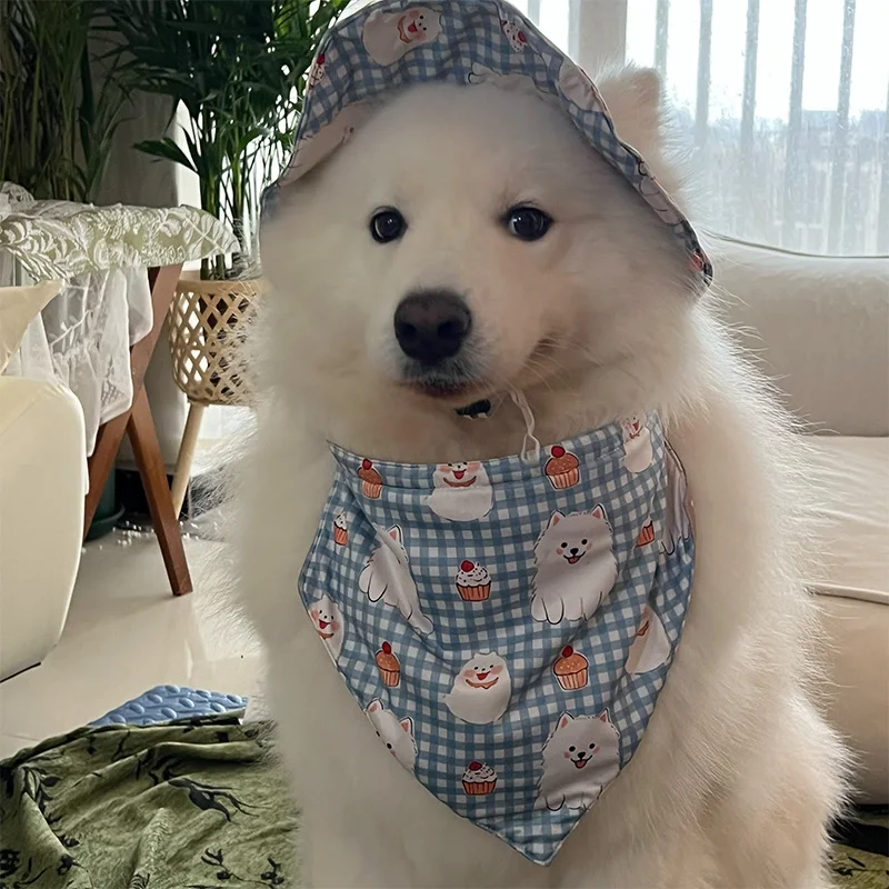 キャンプ犬用の三角巾と帽子セット：デザインと機能性を兼ね備えた保護グッズ