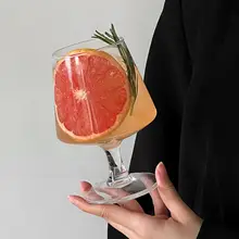 高脚フルーツティーカップ【ガラス製・ジュース・炭酸水・ブランデーカップ・冷飲用】