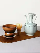 大直径 12cm 宋代スタイル 茶碗【建盞・うさぎ毛・束口】