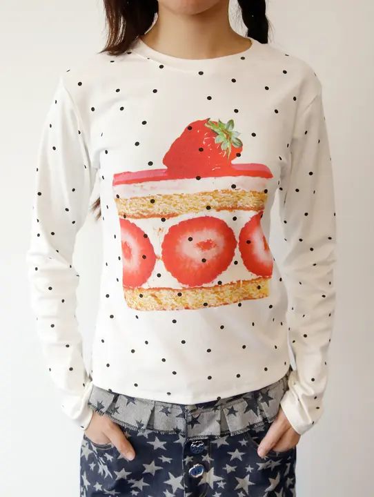 ストロベーケーキドット柄Tシャツ【ベーシックスタイル・半袖】