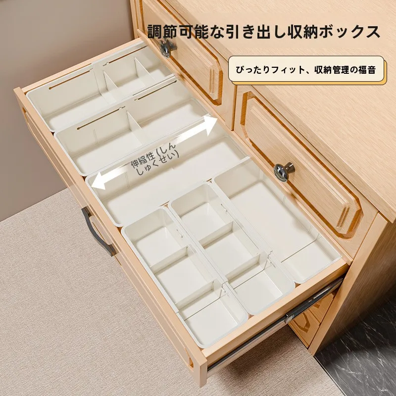 伸縮可能な収納ボックス：引き出し用化粧品整理に最適な9格仕切りタイプ