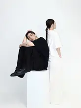 ROUR シンプルハイネック幅広シルエットTシャツ【ジャズダンス用・ルーズフィット】