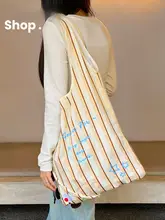 エコバッグ 折りたたみ 大容量 ボーダー柄 おしゃれ 2WAY 手提げ ショルダー 通勤 買い物 カジュアル 日常使い