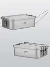 Tiartisan 純チタン製 四角いお弁当箱【密閉型・アウトドア用・携帯便利】