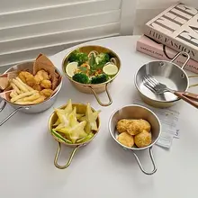 ハンドル付きステンレス調味料ボウル【家庭用・耐衝撃・サラダ・スナック用】