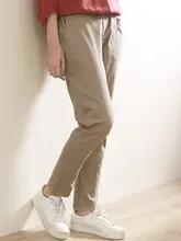 ワークパンツ レディース コットン 無地 ハイウエスト テーパード アンクル丈 着痩せ 着回し