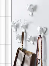 壁掛けキーラック【アートデザイン・鹿の角型・穴あけ不要】