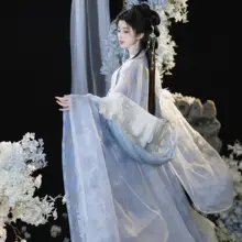 真絲刺繍入り和装風ロングスカート【改良唐服・大袖デザイン】（セットアップ対応）