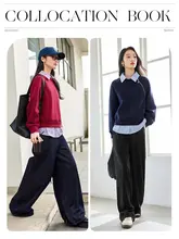 トレンドのレイヤード風スウェット【ゆったりしたフィット・長袖・秋用】（セットアップ対応）