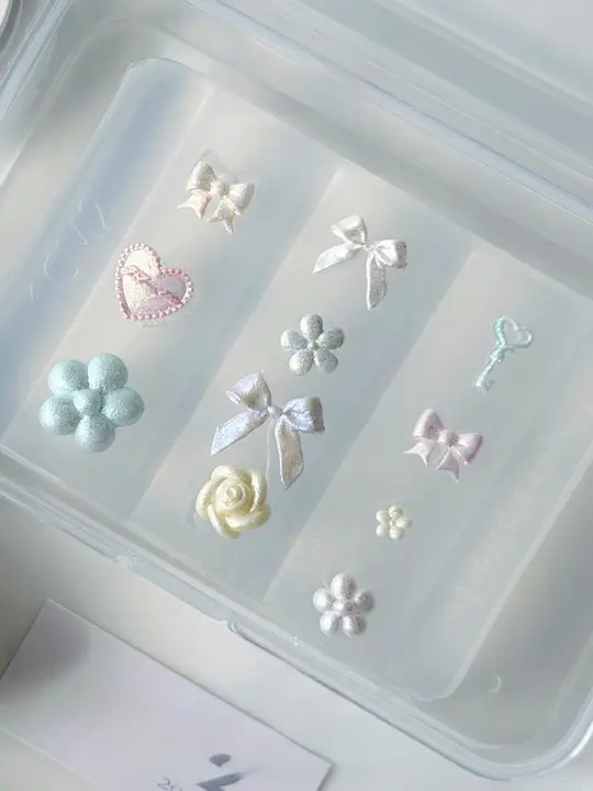 春夏用フラワーリボンネイル型【可愛いデザイン・ネイルアクセサリー】