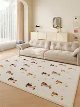 クリームカラーのラグ【手入れ不要・広いリビングや寝室に最適】