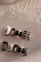 手作りのハイエンドブラックショートスクエアマニキュア
