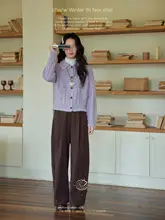 秋冬用 ハイウエスト ワイドレッグ コーデュロイパンツ【フィット・女性用・カジュアル】