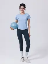annerun 女性用涼感フィットネスTシャツ【速乾・ショートスリーブ・トレーニング・ヨガ・ランニング用】