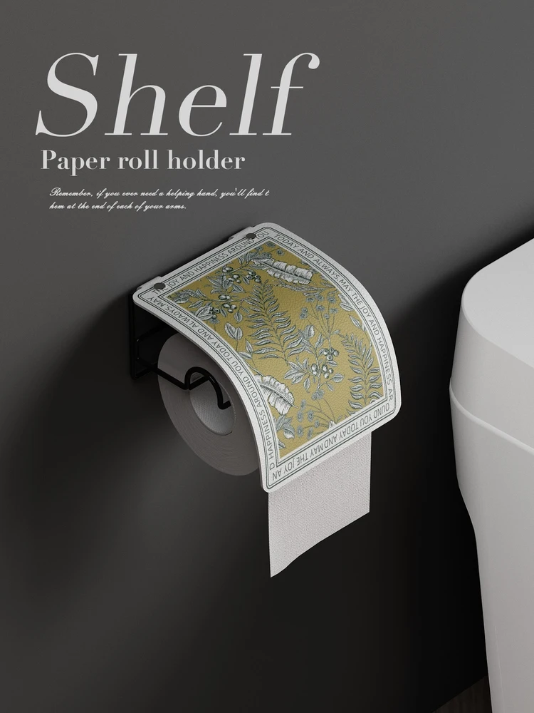 おしゃれな手描き花鳥デザインのトイレットペーパーホルダー：北欧風小清新スタイルの壁掛け式実用ガイド