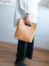 レトロデザインの防水ダッポン紙トートバッグ【極上の柔らかさ・おしゃれな手持ち】