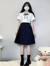 七七 オリジナル JK制服 無地スカート【学院風・ハイウエスト・プリーツ】