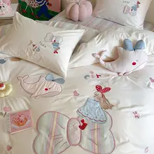 可愛いクジラの子供用四点セット【刺繍入り・綿100%・女の子向け】（セットアップ対応）