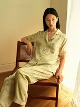 真珠のような肌触りのシルクパジャマ【女性用・快適・花柄プリント・セットアップ対応】