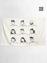 タペストリー ファブリックポスター 壁掛け シンプル 可愛い 人物イラスト 線画 キッズ ボーイズ ガールズ 子供部屋 寝室 寮 インテリア