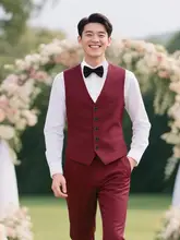 男性用スーツベスト【フォーマル・結婚式・秋冬用】（セットアップ対応）
