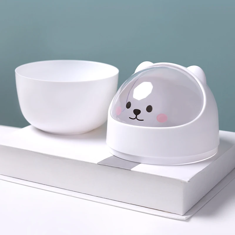 かわいいミニデスクゴミ箱：ふた付き・オフィス用・家庭用の実用性と安全性
