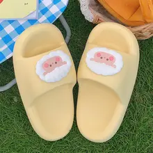 厚底滑り止め女性用スリッパ【夏用・かわいいラムデザイン・室内外兼用】