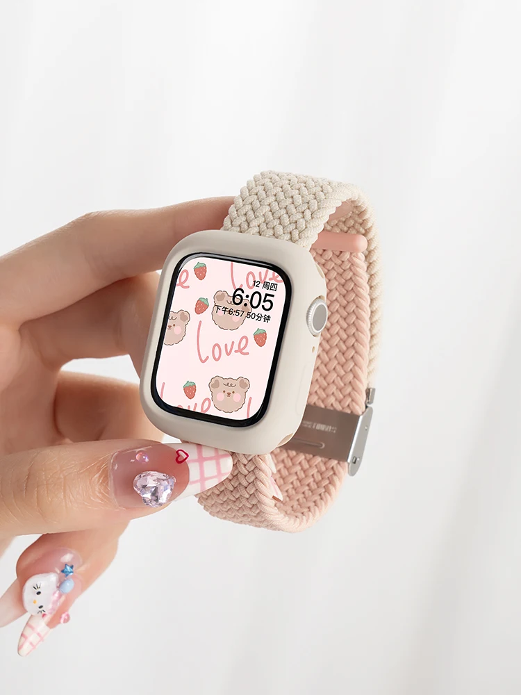 プライムデー Apple Watch バンド：ウィーブデザインのカラフルニット表帯が実用性とデザインを両立