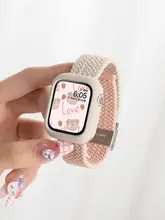 スマートウォッチ バンド ナイロン 編み込み バイカラー 夏用 スポーツ レディース メンズ 上品 キュート 柔らかい 「Apple Watch」