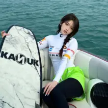 ラッシュガード レディース 長袖 セパレート 水着 UVカット 速乾 通気性 着痩せ サーフィン ダイビング「ZACHARIAH」