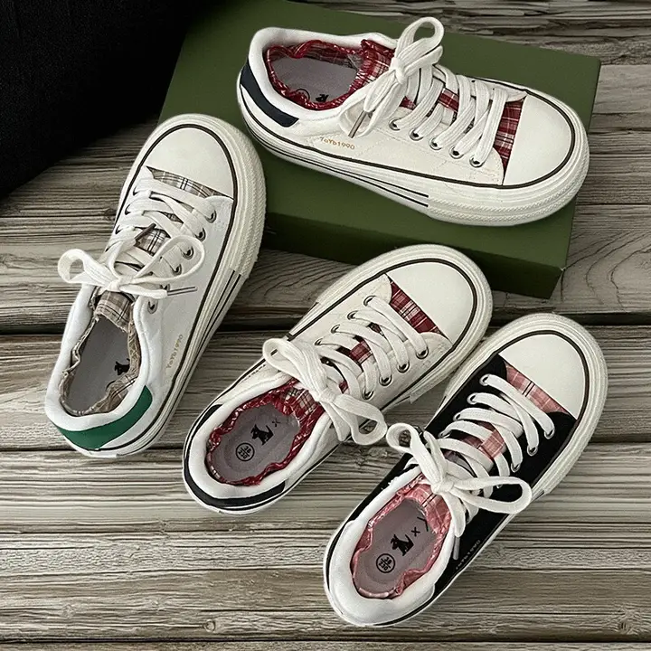 厚底キャンバスシューズ【アメリカンレトロ・夏用・女性向け】