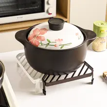 多機能キッチン鍋スタンド【金属製・角型・熱衝撃防止・収納】