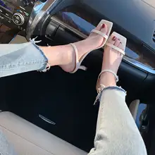 羊皮製 フランス風 美しいサンダル【高ヒール・ワンストラップ・夏用】