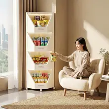 コーナー収納キャビネット【家庭用・多機能・キャスター付き・お菓子・おもちゃ収納】