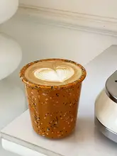 レトロ風 陶磁器 コーヒーカップ【手持ちタイプ・ミルク・水筒用・家庭用】