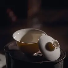 手作りの功夫茶具 小型蓋碗【古風デザイン・家庭用・景徳鎮製】