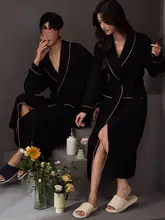 ブラックカップル用 長袖コットンローブ【春秋用・セクシー・和風・女性用ロング】（セットアップ対応）