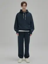 セットアップ パーカー ジョガーパンツ ユニセックス 光沢糸 厚板プリントロゴ ベーシックシルエット ストレート オールシーズン「NANS」