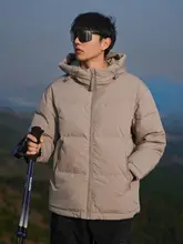 防風機能付き メンズダウンジャケット【フード付き・薄手・冬用】