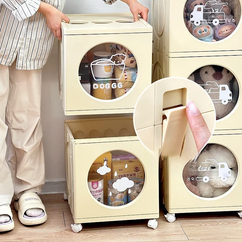子供部屋用移動可能なおもちゃ収納キャビネット：多層設計でぬいぐるみやブロックを効率的に整理