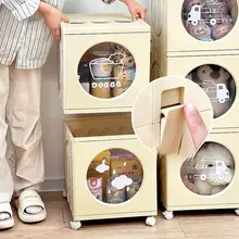 子供部屋用 移動可能なおもちゃ収納キャビネット【多層・ぬいぐるみやブロックの整理に最適】