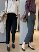 WTHEONE ハイエンドファッショナブルブラックハイウエスト テーラードパンツ